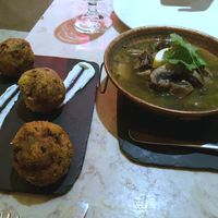Bacalhau and mushroom soup at 26 Vegan Food Project in Lisbon