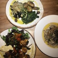 Tofu with algae, ravioli and chefs special  at 26 Vegan Food Project in Lisbon