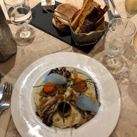 Burger and vegan scallops  at 26 Vegan Food Project in Lisbon