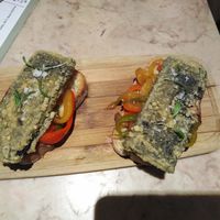Melancholique sardine - to fish, but the capsicum was somehow what gave it the real fish flavour! at 26 Vegan Food Project in Lisbon