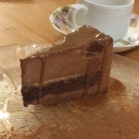 Salted caramel and chocolate cake at 26 Vegan Food Project in Lisbon