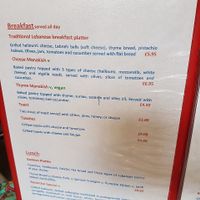 menu at Rosie Chai in South West London