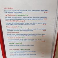 menu at Rosie Chai in South West London