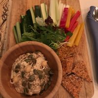 Raw Hummus really delicious  at Groot in Moscow