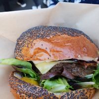 Facon cheeseburger at Big V - Borough Market in South East London