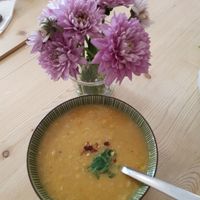 Corn soup at Flowers Kitchen in Luxembourg City