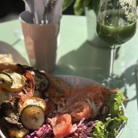 Delicious quiche and salad bowl at Flowers Kitchen in Luxembourg City