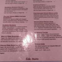 veg menu at Madera's in Los Alamitos