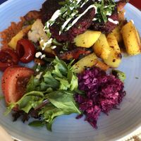 beetroot patties at Kohvik Kroon in Parnu