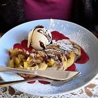 Pancake with ice cream (vegan)  at Kohvik Kroon in Parnu