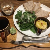 Vegan breakfast set at Kissa Saeki in Hiroshima