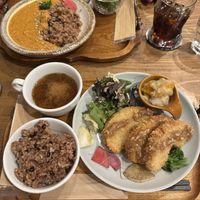 Curry and cutlet set  at Kissa Saeki in Hiroshima