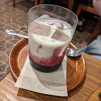 Blackcurrant lassi at Kissa Saeki in Hiroshima