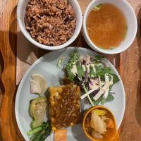 Lunch Set with Tempeh  at Kissa Saeki in Hiroshima