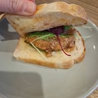 Fried cutlet burger (for breakfast) at Kissa Saeki in Hiroshima