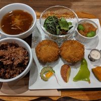 chickpea croquette, ordered as per others' recommendations at Kissa Saeki in Hiroshima