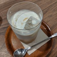 ginger (soy) lassi-- much better than I expected! tasted quite good at Kissa Saeki in Hiroshima