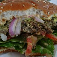 vegan cheeseburger at Rainbow - Ibn Gvirol in Tel Aviv