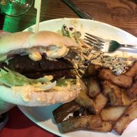The home made Ship burger 🍔  at The Ship Inn in Newcastle Upon Tyne