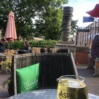 One of the outdoor seats (area expanded since COVID) at The Ship Inn in Newcastle Upon Tyne
