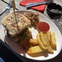 Seitan chicken Biker burger  at The Ship Inn in Newcastle Upon Tyne