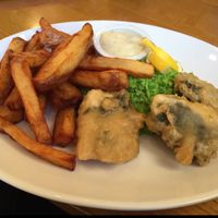 vegan 'fish' and chips at The Ship Inn in Newcastle Upon Tyne