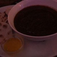 This salty soup took 1hr30 to arrive and that is not olive oil it is served with but it came with melted margarine eugh  at The Ship Inn in Newcastle Upon Tyne