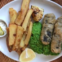 bangers and mashed peas! at The Ship Inn in Newcastle Upon Tyne
