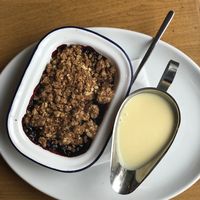 Crumble and custard  at The Ship Inn in Newcastle Upon Tyne