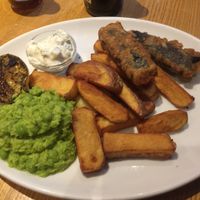 Tofu and seaweed ‘fish’ and chips at The Ship Inn in Newcastle Upon Tyne