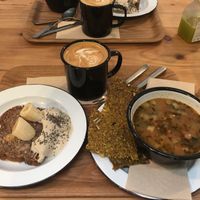 Banana bread, soup of the day, coffee at Wild & The Moon - Al Quoz in Dubai