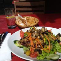 Mushroom salad at Cafe V in Berlin
