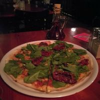 Vegan pizza at Cafe V in Berlin