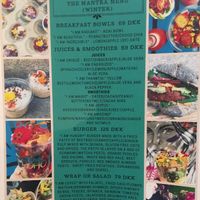 menu at The Organic Boho - Gothersgade in Copenhagen