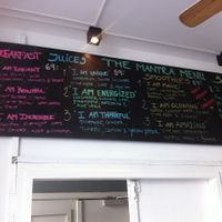 Menu on board at The Organic Boho - Gothersgade in Copenhagen