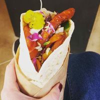 Very tasty sweet potato wrap. Almost too pretty to eat!  at The Organic Boho - Gothersgade in Copenhagen