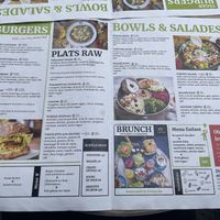 Menu  at Sweet Rawmance in Paris