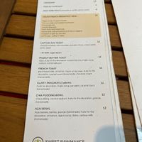 Menu  at Sweet Rawmance in Paris