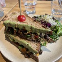 Grilled Mushroom and Cheese Sammy  at Sweet Rawmance in Paris