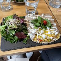Vegetable filled Galette with kale salad   at Sweet Rawmance in Paris