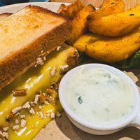 Berliner Hot Dog with Potatoes  at Sweet Rawmance in Paris