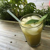 matcha tea at Rebella Bex Cafe in Munich