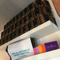 coffee mugs made of bambus 'plastics' at Rebella Bex Cafe in Munich