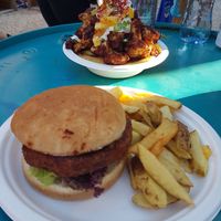 Cauliflower Wings in a Jameson and Siracha BBQ sauce and  the Veginity Burger with a Soy and Red Beans patty. at VISH - Food Truck in Drumcondra
