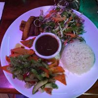 beans and rice at Life House Organic Restaurant in La Fortuna