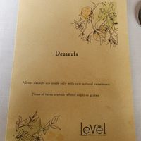 Menu at Level Veggie Bistro in Madrid