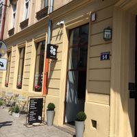 outside  at Mo-Ja Cafe in Krakow