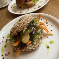 Vegan bagel  at Mo-Ja Cafe in Krakow