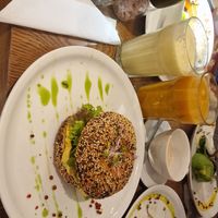 Ate this bagel, simple and delicious.  didn't like the existing one so I asked them to make me one with avocado, tomato and chickpea puree, but it was smoky.  Still good but I don' at Mo-Ja Cafe in Krakow