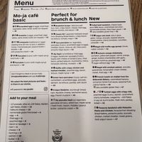 Menu  at Mo-Ja Cafe in Krakow